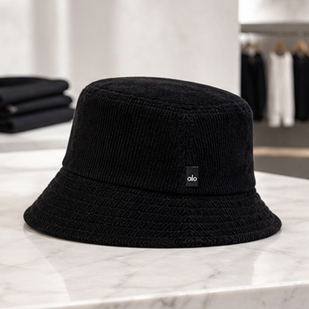 ALO Yoga Black Tennis Bucket Hat Logo